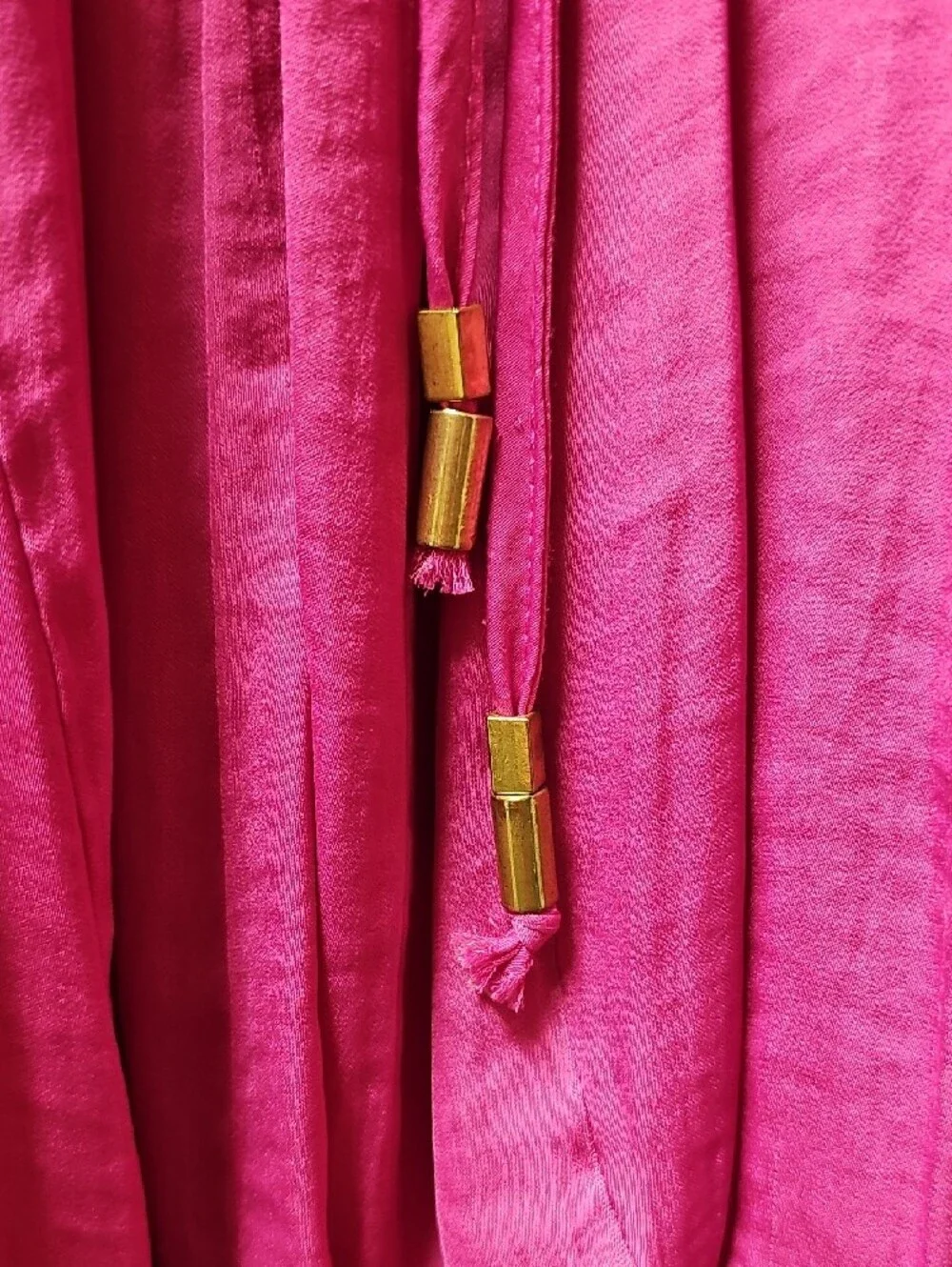Free People Magenta  Tie-Front/back V-Neck Dress